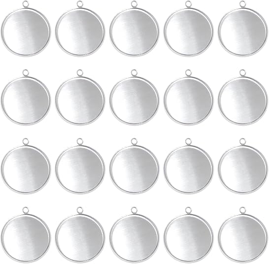 Jewelry Making With Resin - 20-delige roestvrijstalen ronde bezel blanks hanger