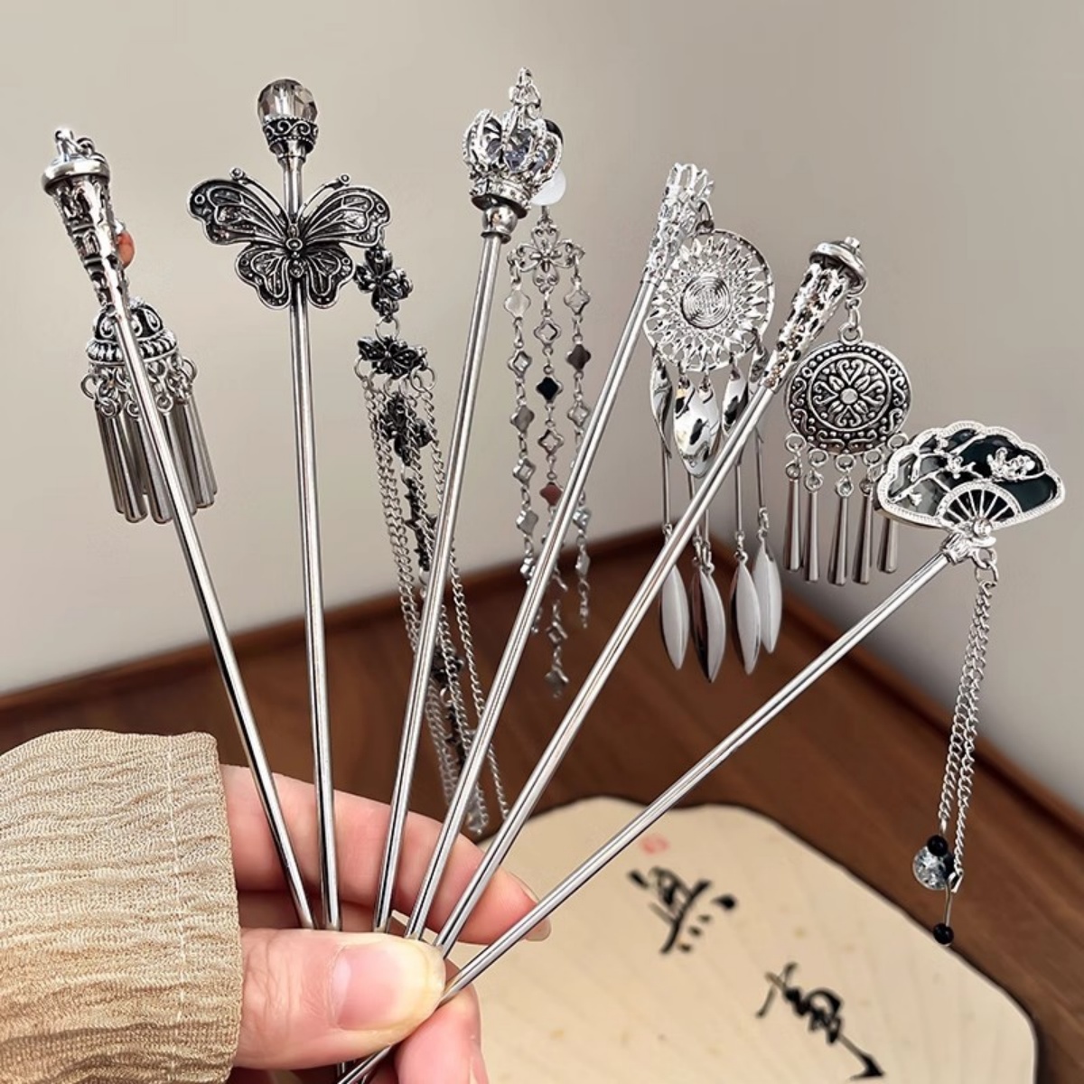 Jewelry Making Adults - Elegante dames haarspeld antiek zilver vlinder
