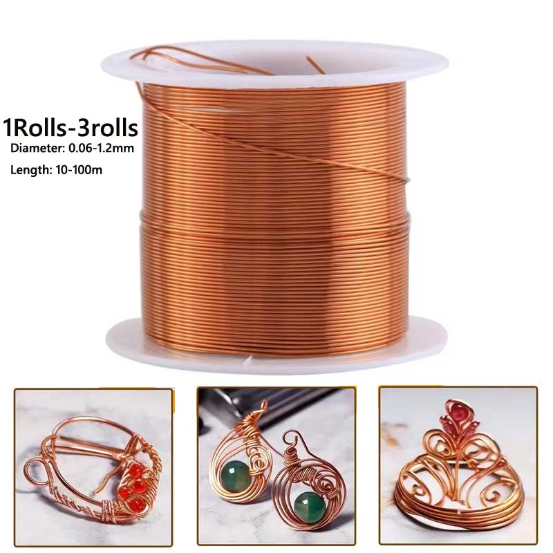 Jewelry Making Thread - 1-3Roll Zachte Koperdraad voor Elektrocultuur Tuinieren