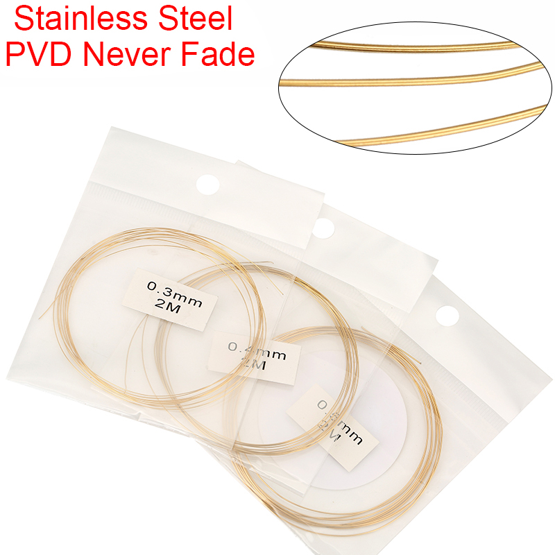Jewelry Making Thread - 2 meter roestvrij staal 0,3 0,4