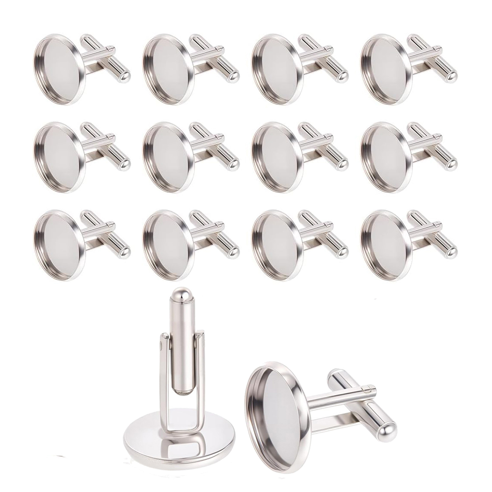 Jewelry Making For Adults - 20 stuks roestvrijstalen ronde manchetknoop blanks