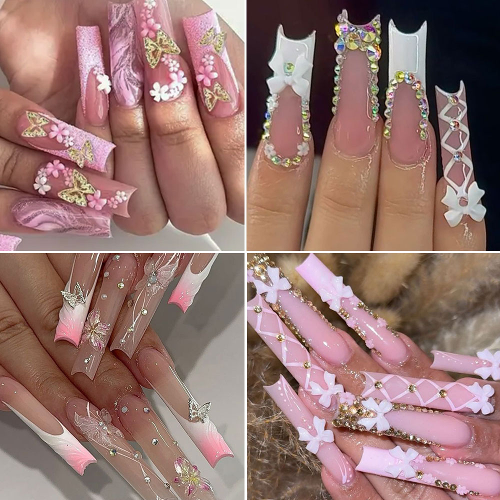 12Grid Roze Witte Strik Nail A - Crystal Bead Mix recensie en prijs